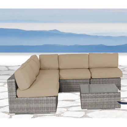 Seating Set With Cushions Handcrafted Wicker Design LSI Patio Furniture