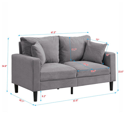 High Resilience Loveseat Sofa With Wooden Frame Home Essentials