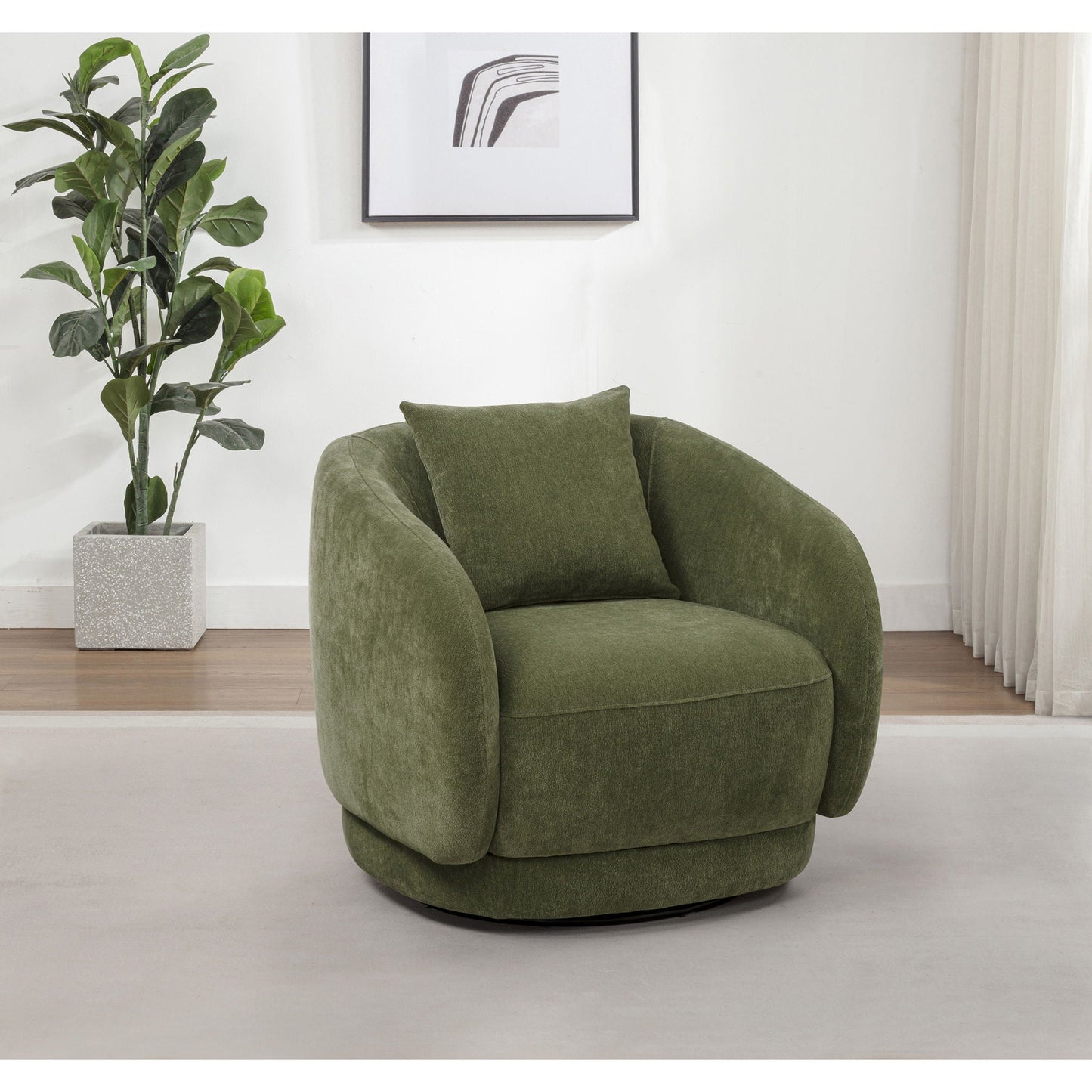 Harlan - Swivel Accent Chair - Green Furniture Max