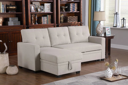 Upholstered Pull Out Sectional Sofa With Chaise Urban Retreats