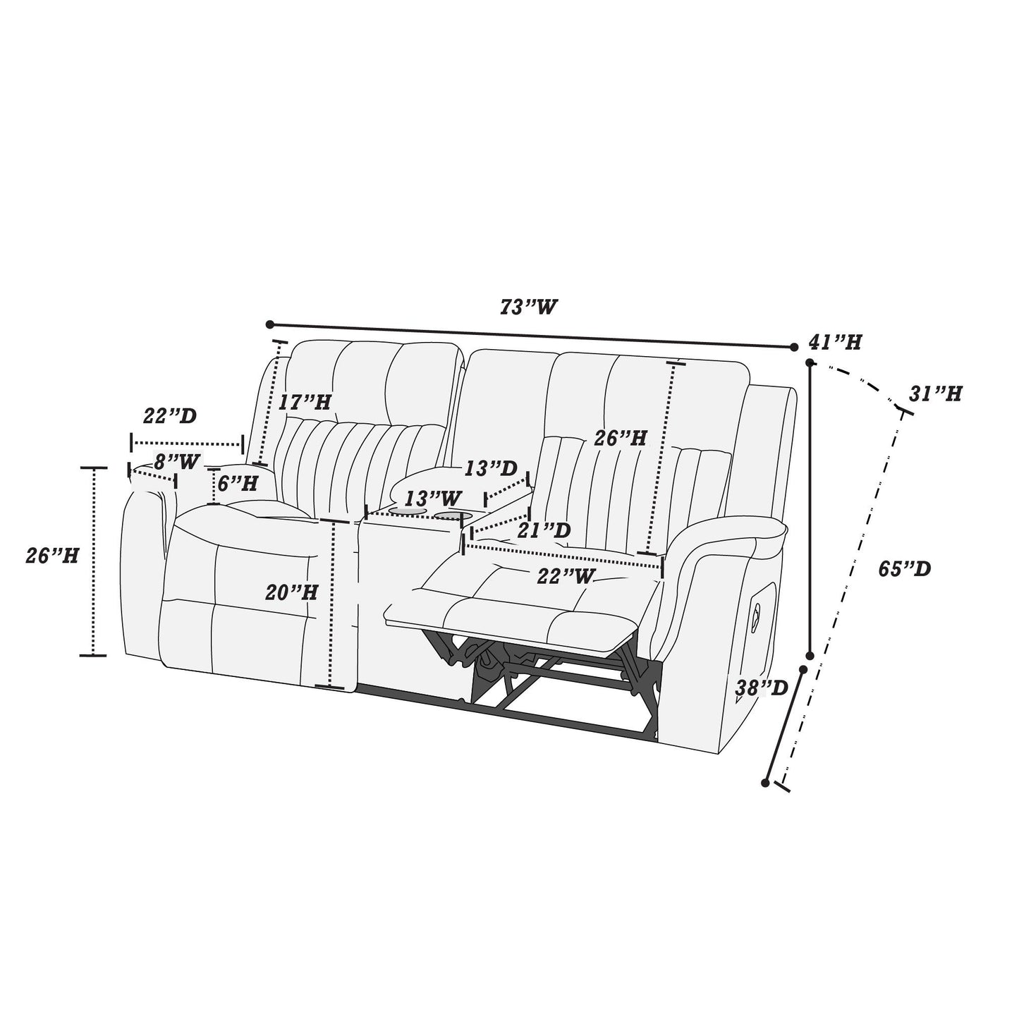 Contemporary Living Room Set, Horizontal And Vertical Tufting Home Essentials