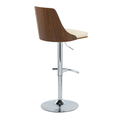 Gianna - Mid Century Modern Adjustable Barstool With Swivel With Rounded T Footrest (Set of 2) Lumi Source