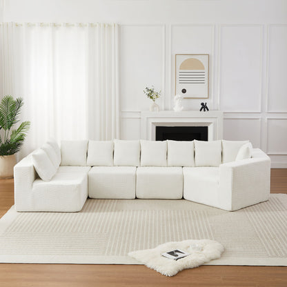 L - Shaped Modular Sofa With Deep Seat And 11 Pillows Home Essentials