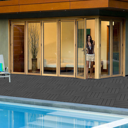 Plastic Interlocking Deck Tiles, Waterproof All Weather Use Daily Nest