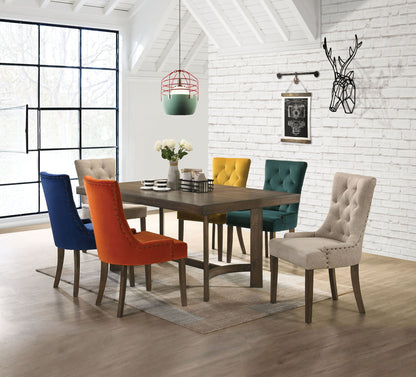 Farren - 11 Pieces Dining Room Set - Multi / Oak Acme