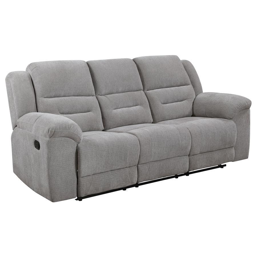 Gilson - Chenille Upholstered Reclining Sofa - Gray Coaster Fine Furniture