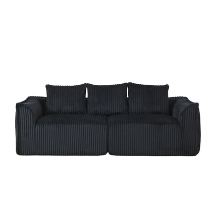 Minimalist 3 Seater Sofa With Curved Lines And Gently Sloped Backrest Home Essentials