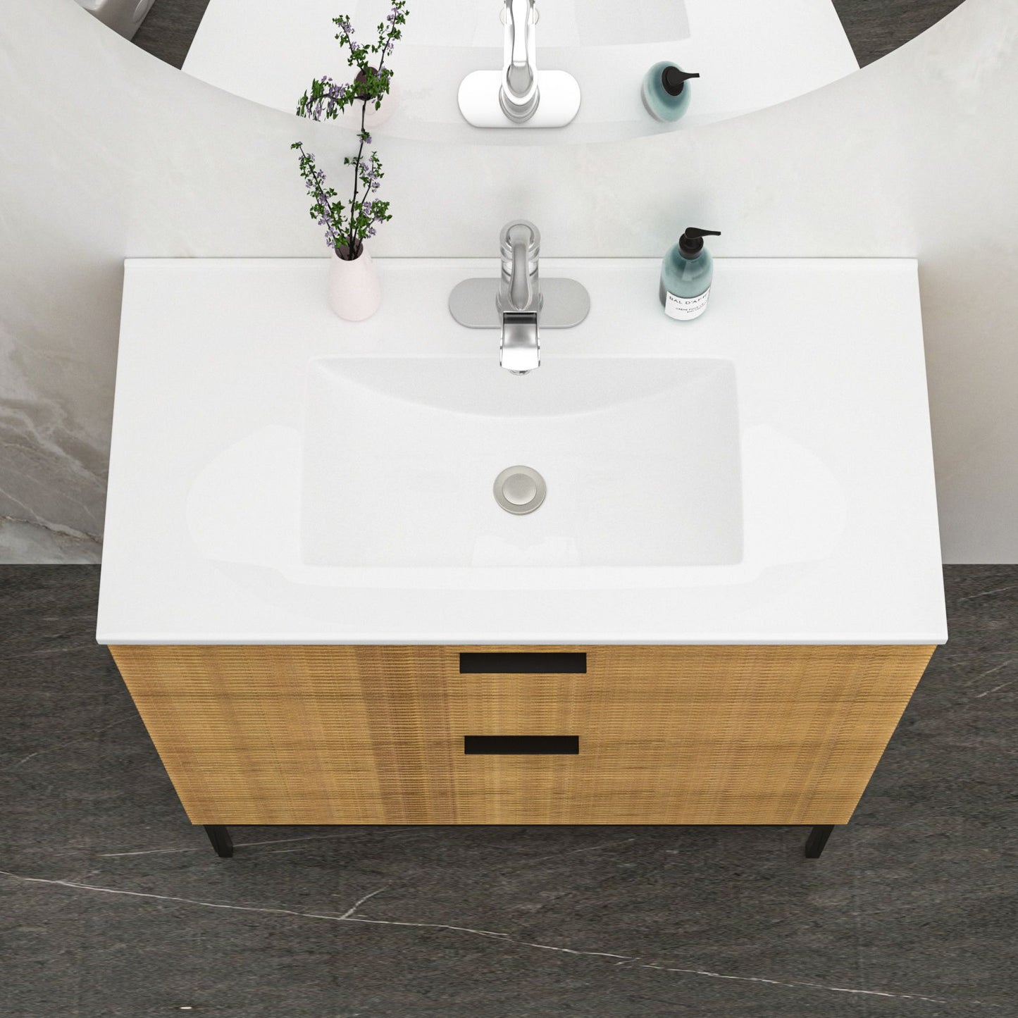 Premium Rectangular Vanity Top With Single Faucet Hole And Overflow Daily Nest