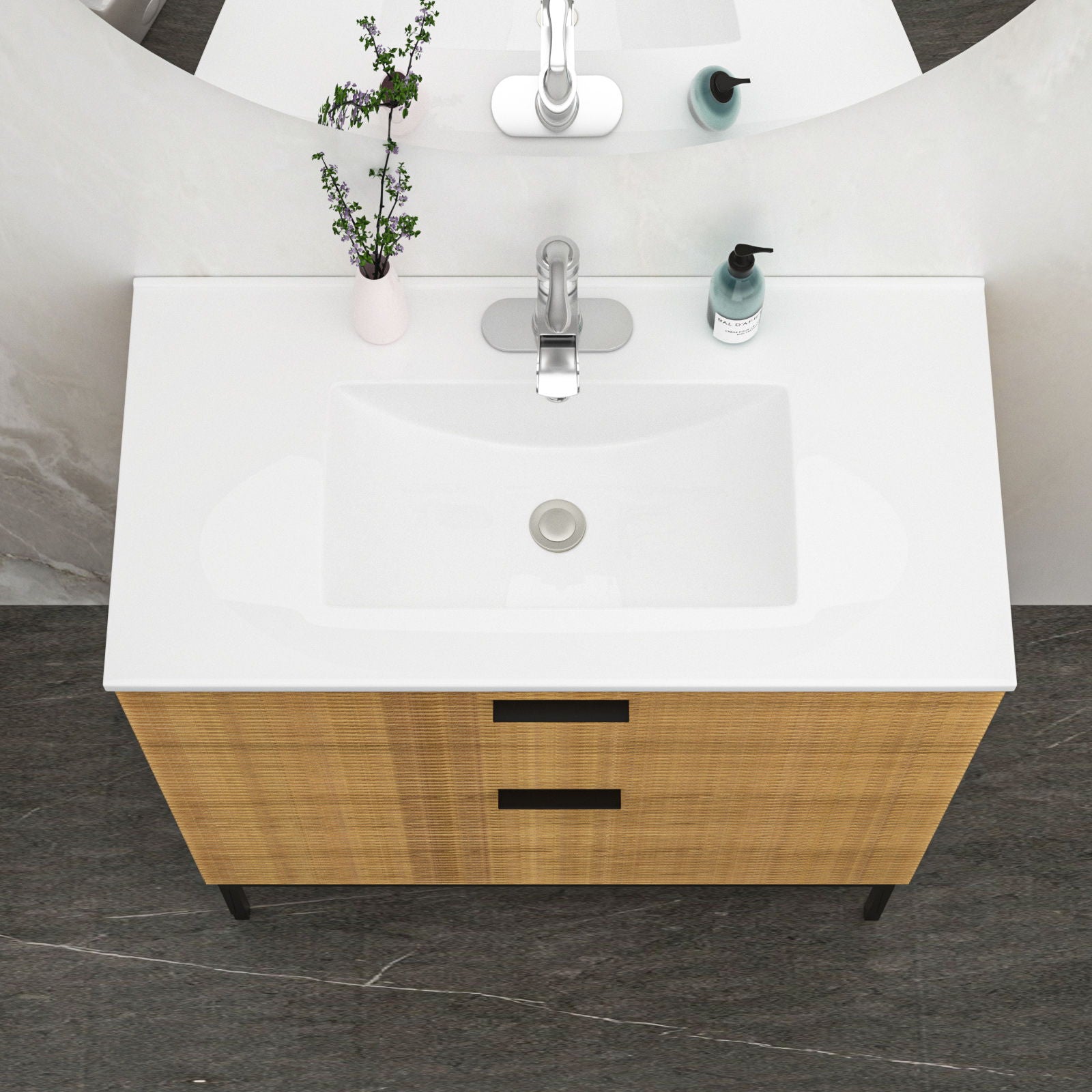 Premium Rectangular Vanity Top With Single Faucet Hole And Overflow Daily Nest