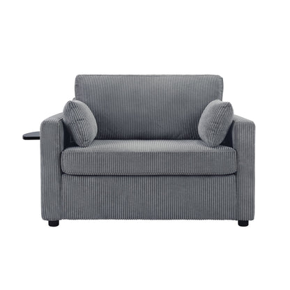 Sleeper Sofa With Foldable Mattress, USB Ports, Side Table & Storage Pocket Hearth and Haven