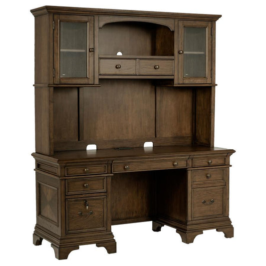 Hartshill - 5-Drawer Credenza With Hutch - Burnished Oak CoasterElevations