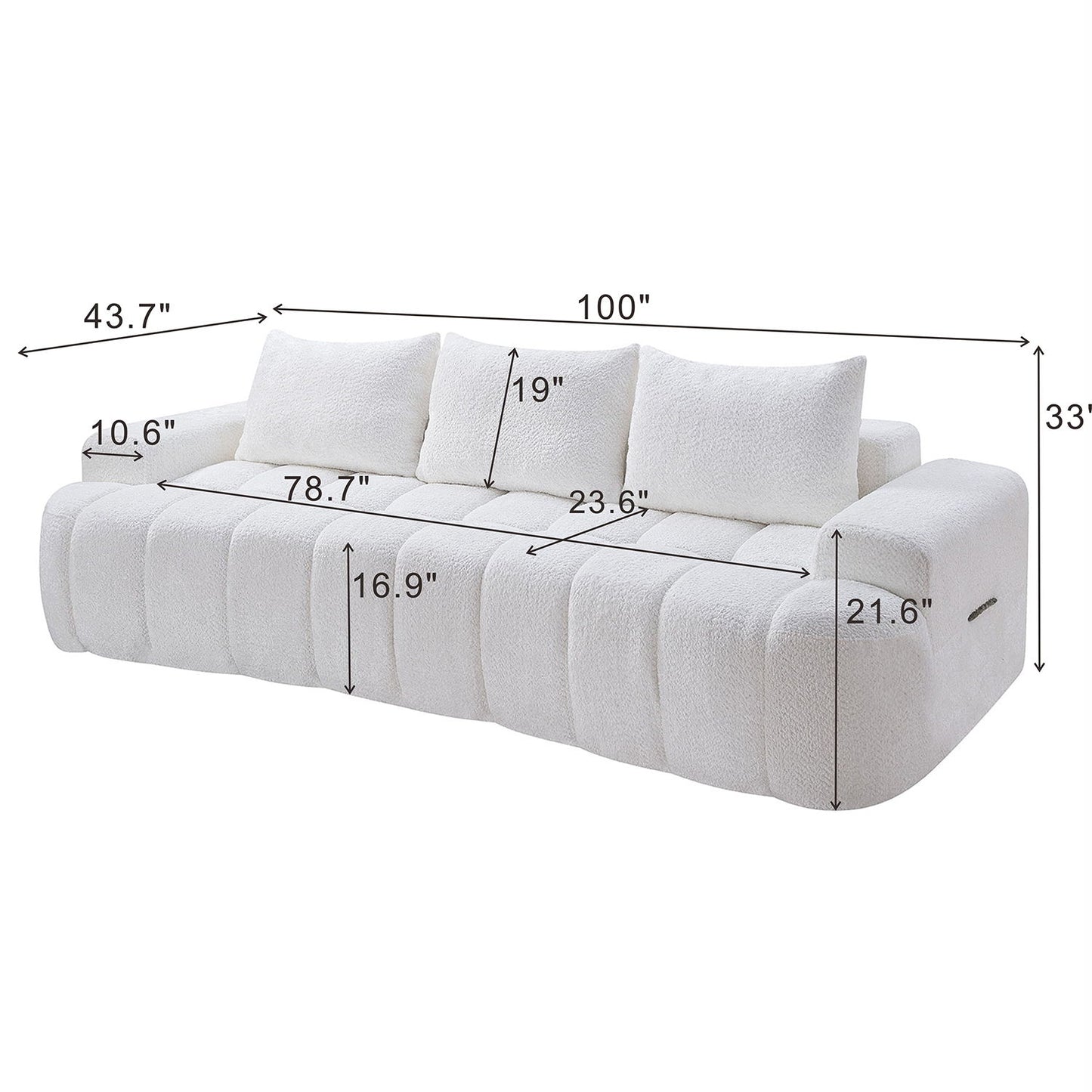 Extra Large Curved Front Compressed Sectional Sofa Home Essentials
