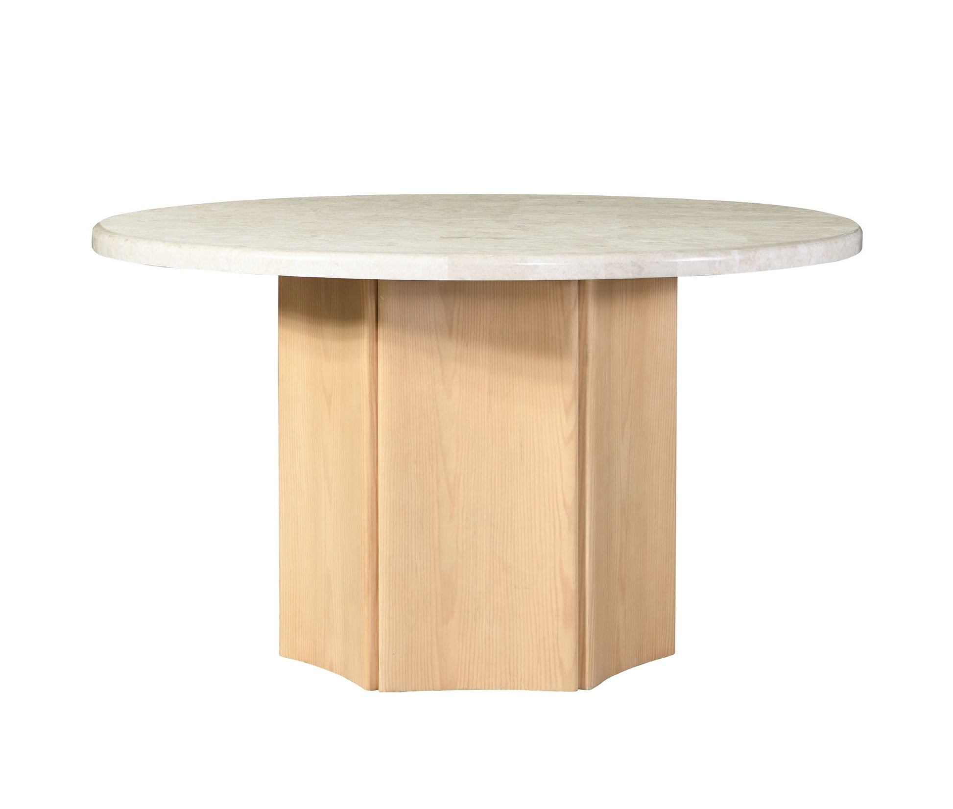 Qwin - Marble Top Round Dining Table - Natural Acme