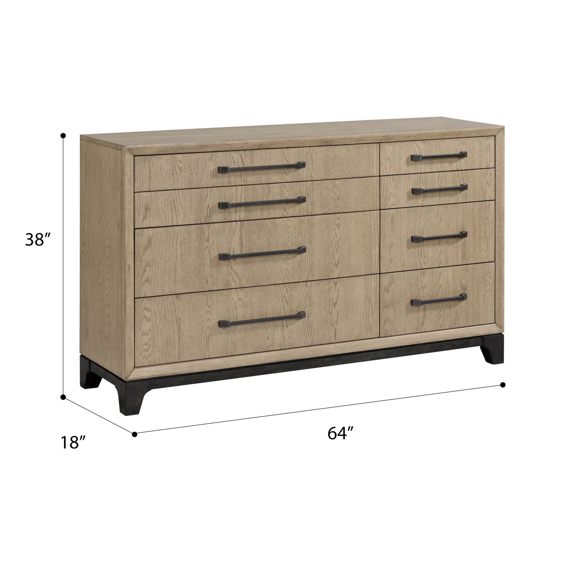 8 Drawer Dresser With Feet And Pulls - Brown Home Essentials