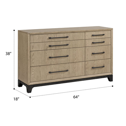 8 Drawer Dresser With Feet And Pulls - Brown Home Essentials
