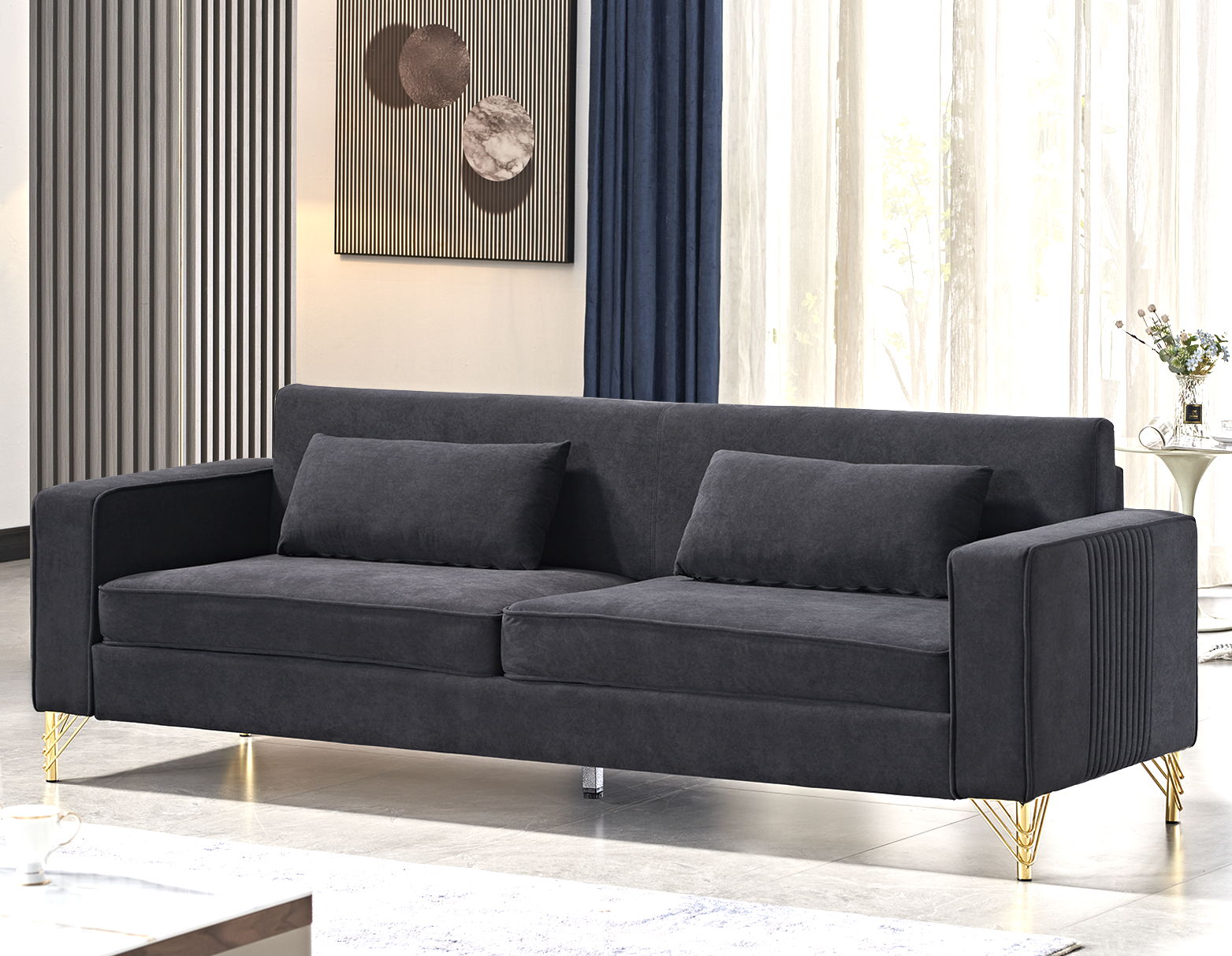 Aesthetic 3 Seater Couch With Classic Modern Appeal And Luxurious Soft Comfort US Pride