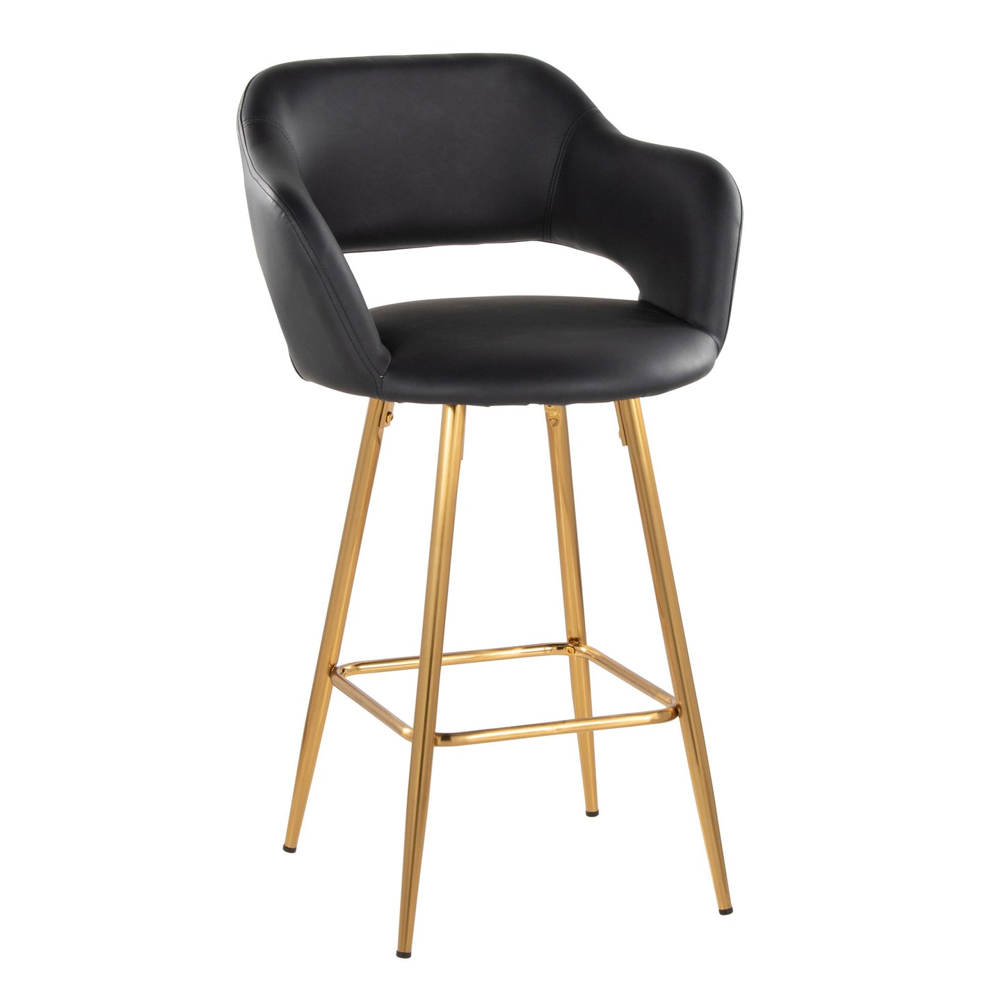Margarite - Contemporary Fixed Height Counter Stool With Footrest (Set of 2) With Square Lumi Source