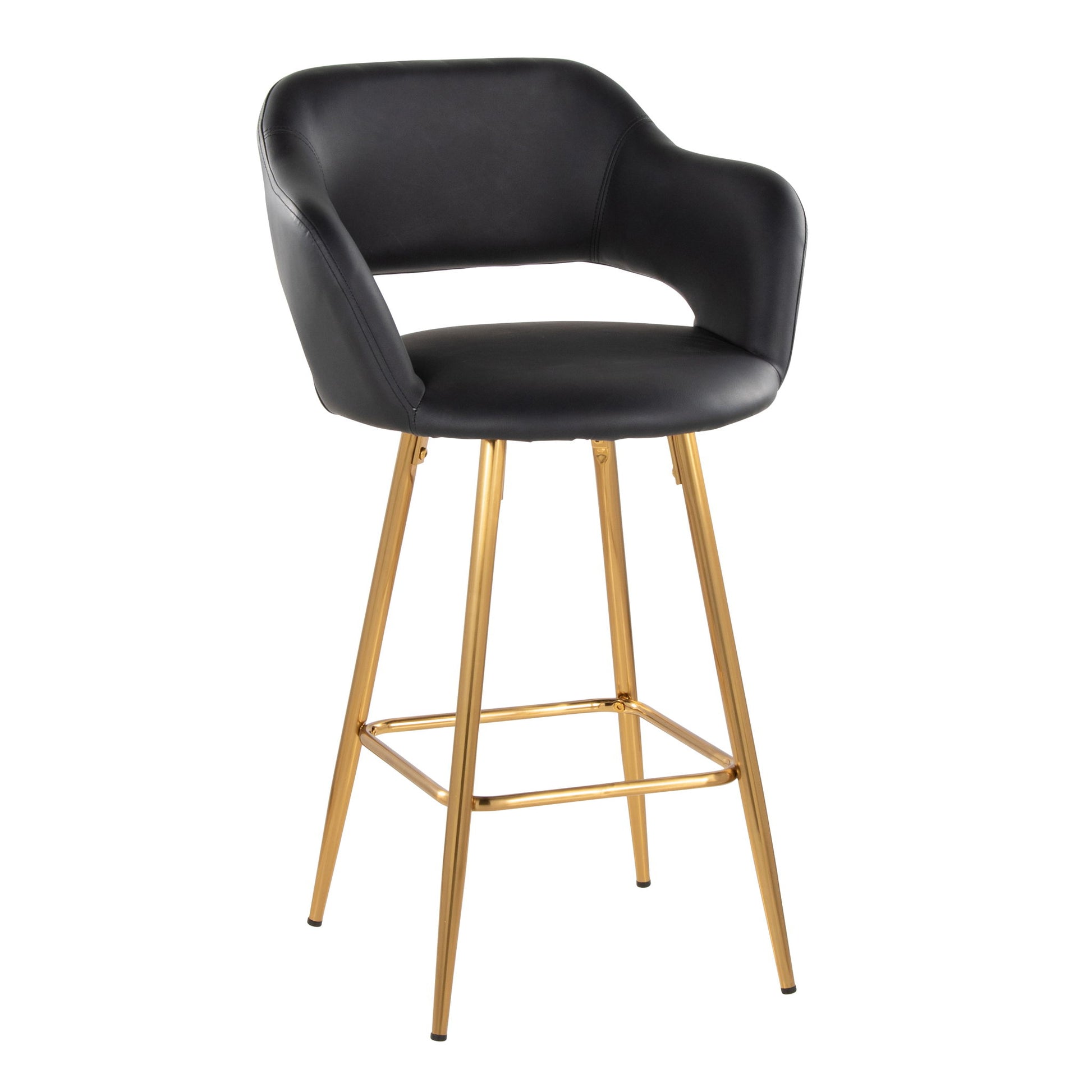 Margarite - Contemporary Fixed Height Counter Stool With Footrest (Set of 2) With Square Lumi Source