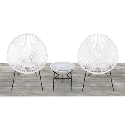 Outdoor Conversation Set With Ergonomic Lounge Chairs And Tempered Glass Table LSI Patio Furniture