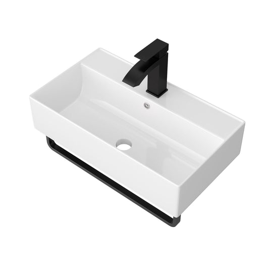 Wall Mounted Rectangular Bathroom Sink With Towel Bar Daily Nest