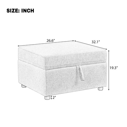 Movable Storage Ottoman Footrest For Living Room Hearth and Haven