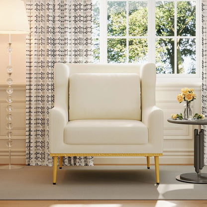 Elegant Curved Armrest Accent Armchair Noble House