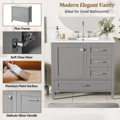 Traditional Bathroom Vanity Set With Soft Close Doors Hearth and Haven