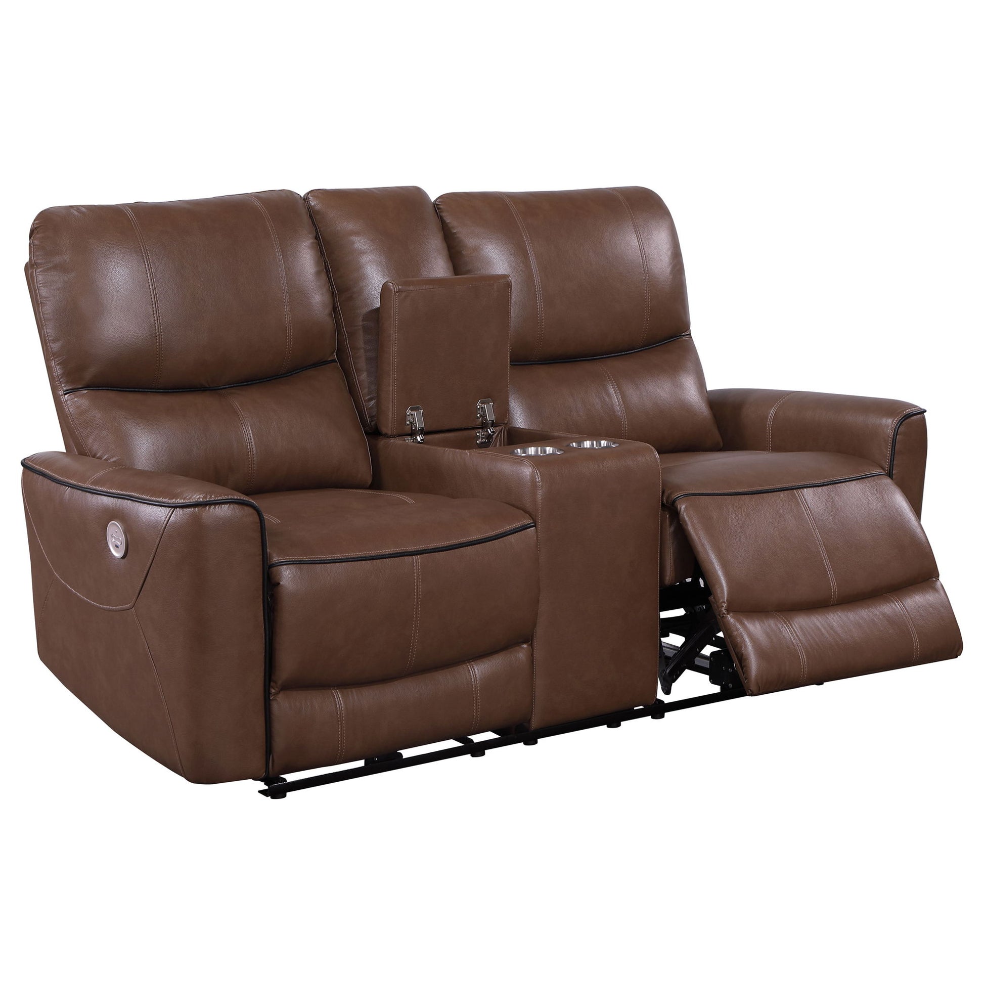 Denson - Power Reclining Loveseat With Console And USB Port Furniture Max