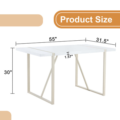 Industrial Rectangular Dining Table For 4 - 6 People Home Essentials