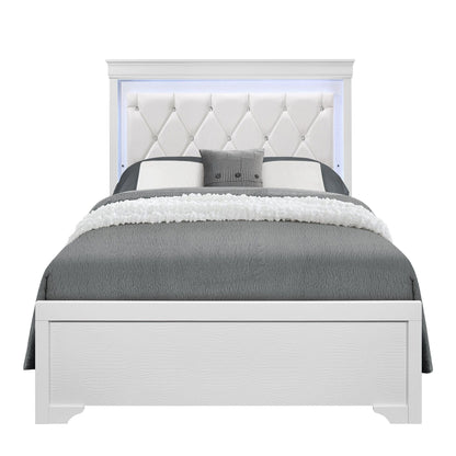 Shaker - Bed With LED Lighting And Crystal Inspired Tufted Headboard Global Furniture USA