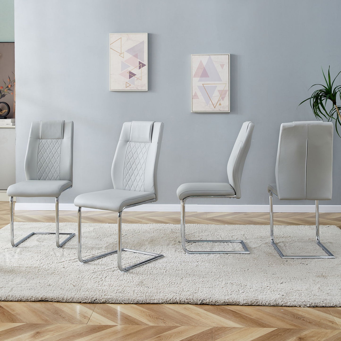 Modern Dining Chairs With Padded Seat, Metal Legs Home Essentials