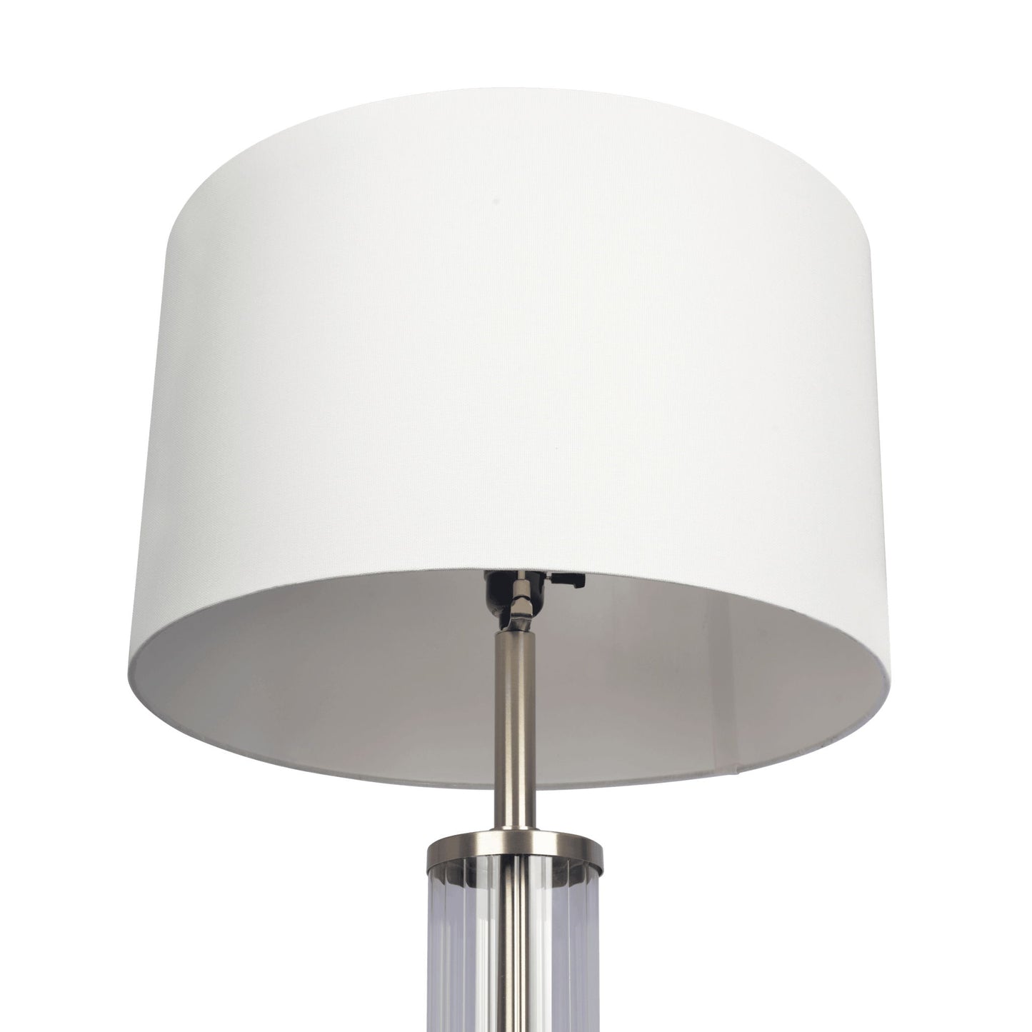 Nimbus - Floor Lamp With 3Way Rotary Switch Clear Body Base - Silver Gray / White Ashcroft Furniture