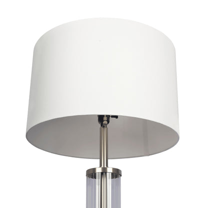 Nimbus - Floor Lamp With 3Way Rotary Switch Clear Body Base - Silver Gray / White Ashcroft Furniture