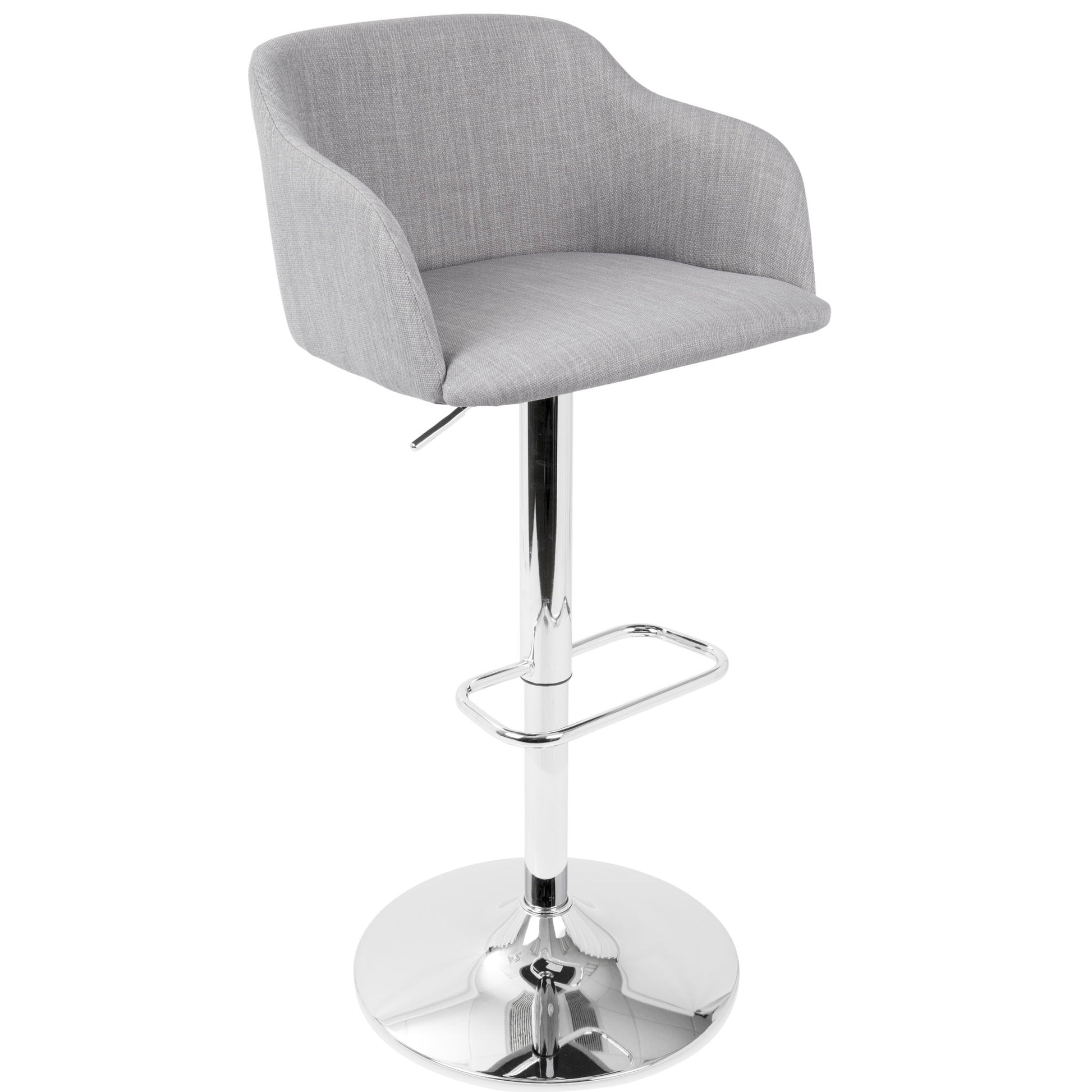 Daniella - Contemporary Adjustable Barstool With Swivel - Light Gray Lumi Source