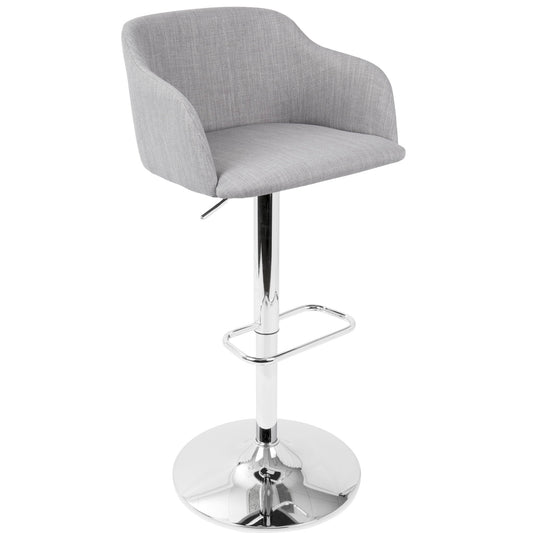 Daniella - Contemporary Adjustable Barstool With Swivel - Light Gray Lumi Source