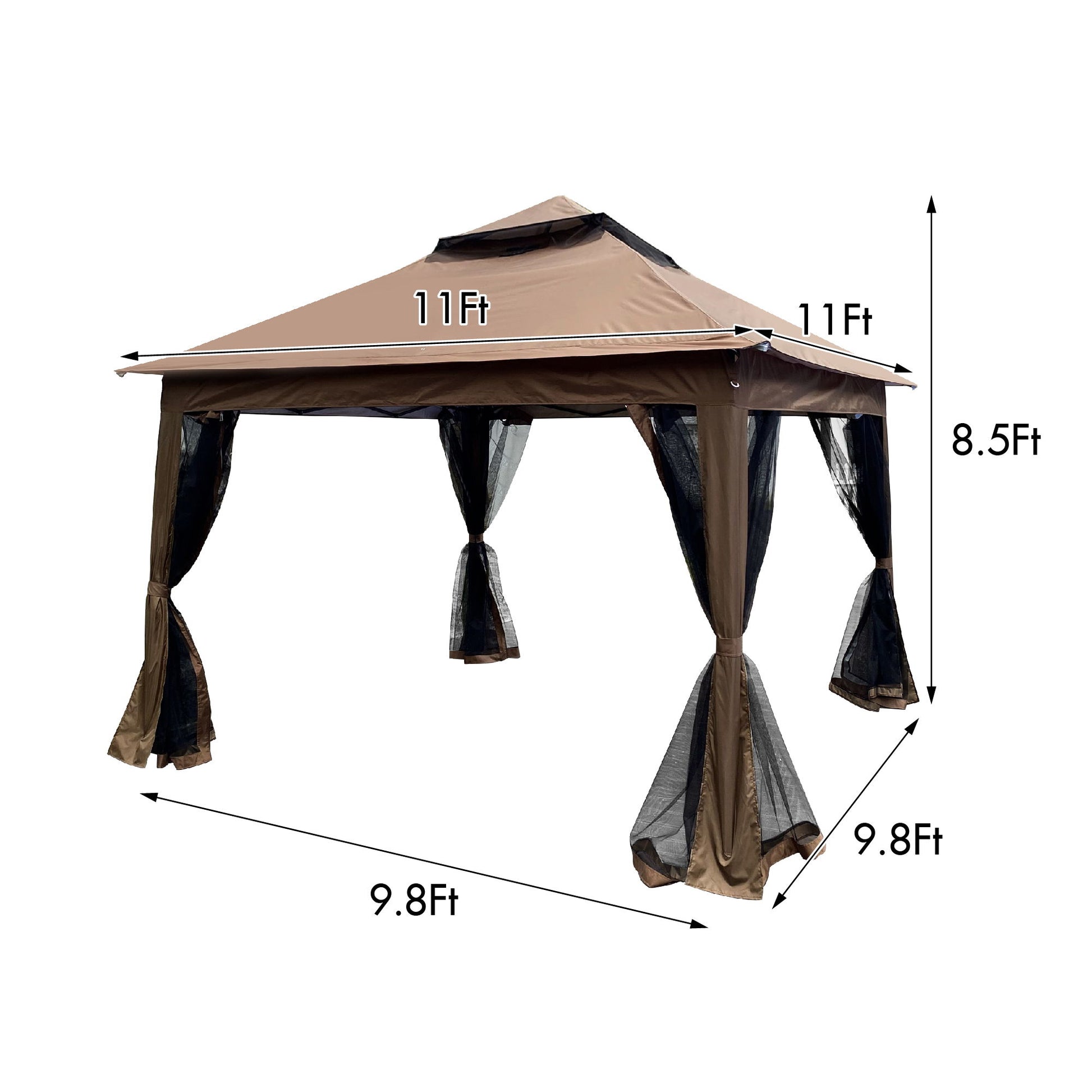 Outdoor Pop Up Gazebo Canopy With 2 Tier Soft Top And Removable Zipper Netting Home Essentials