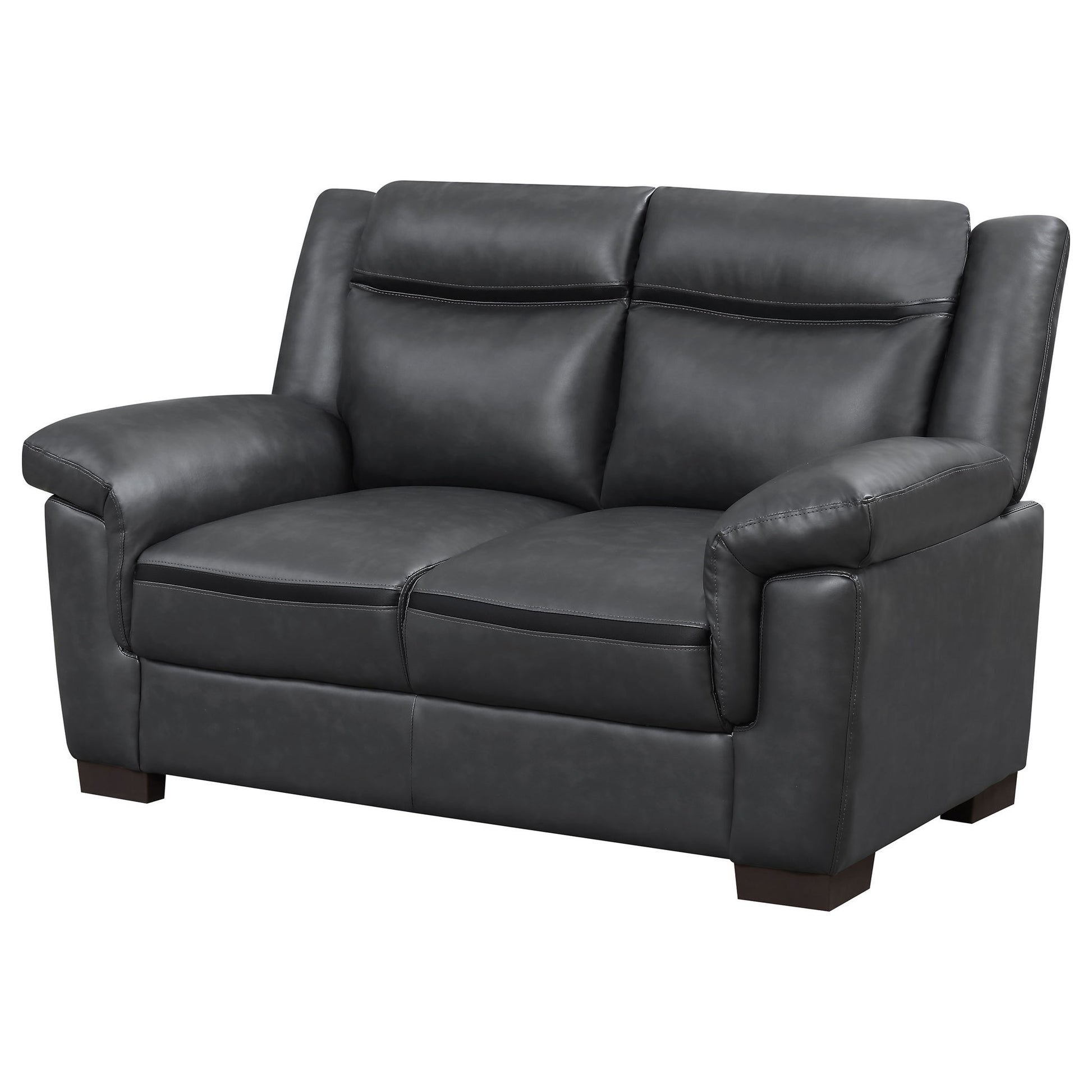 Jacob - Loveseat With Pillow Top Arms Upholstery - Gray Furniture Max