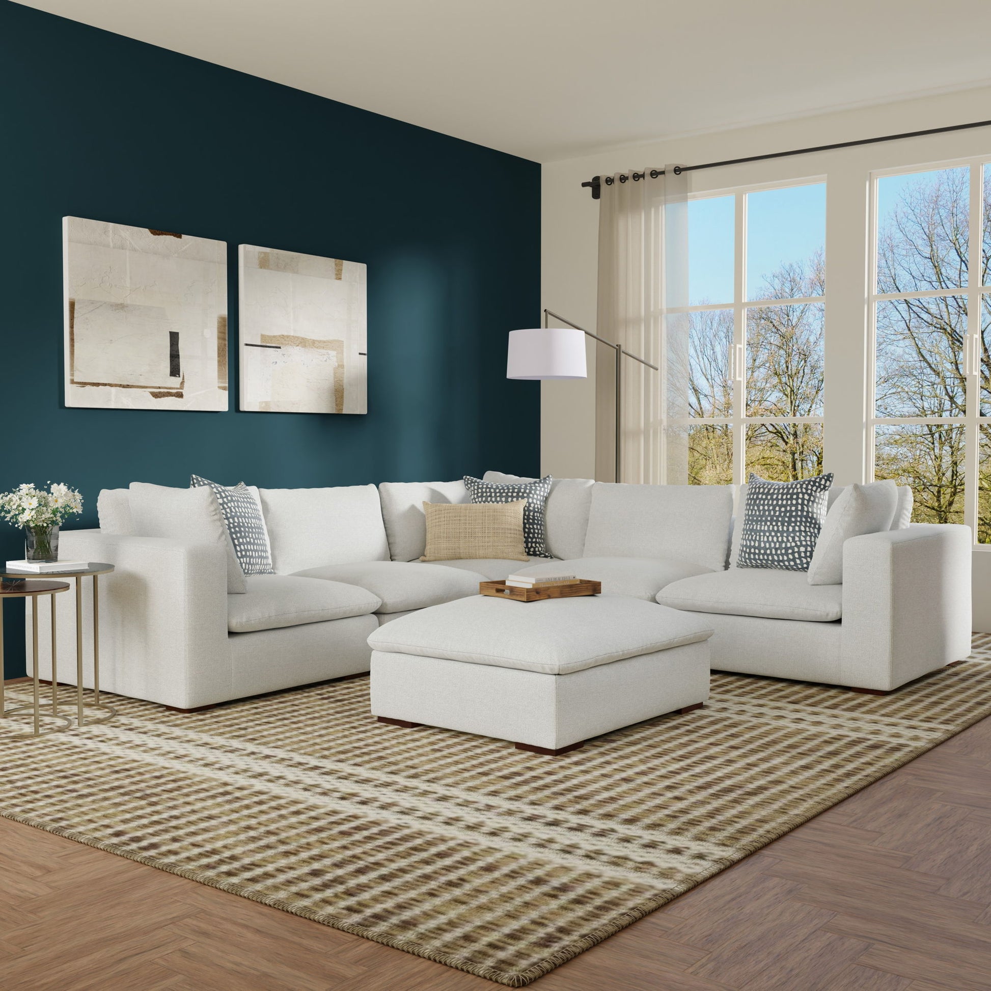 Jasmine - Handcrafted Sofa And Ottoman Simpli-Home
