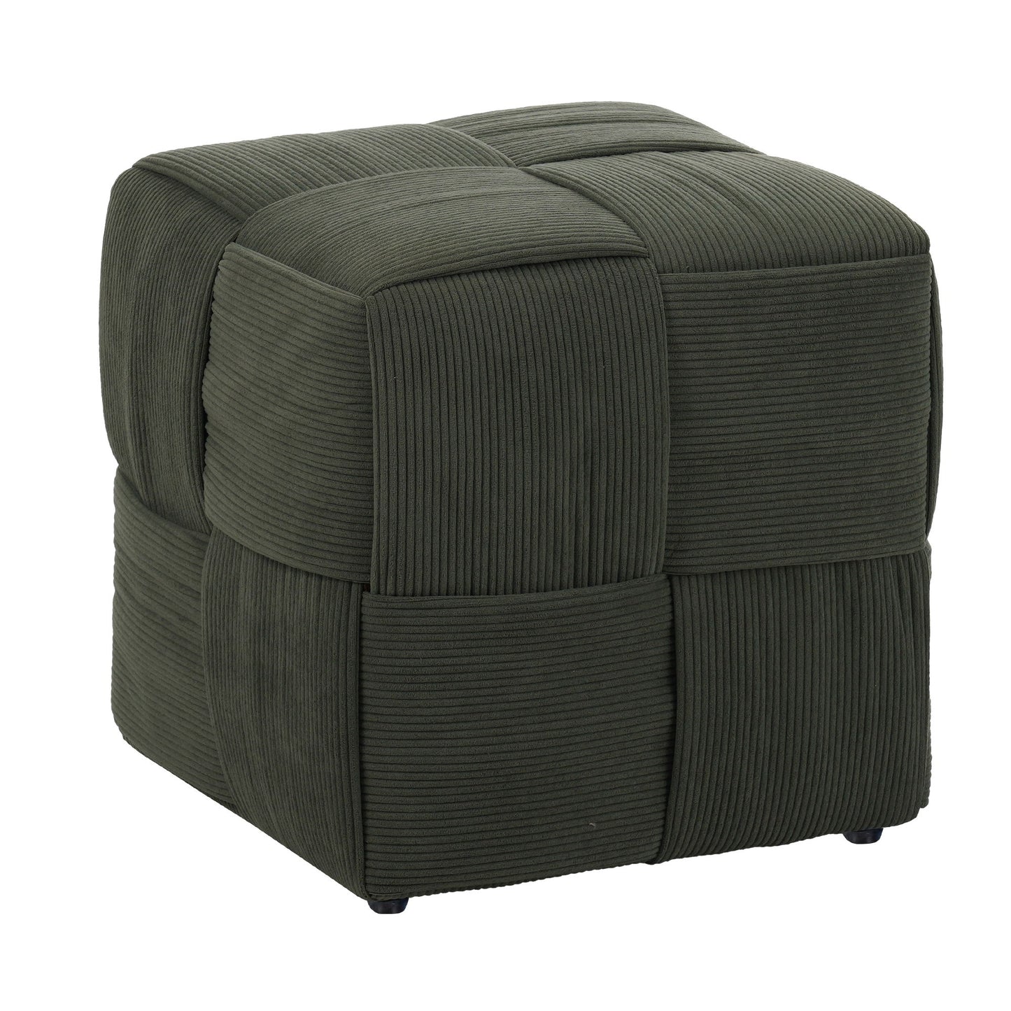 Square Ottoman Foot Rest With Woven Design Home Essentials