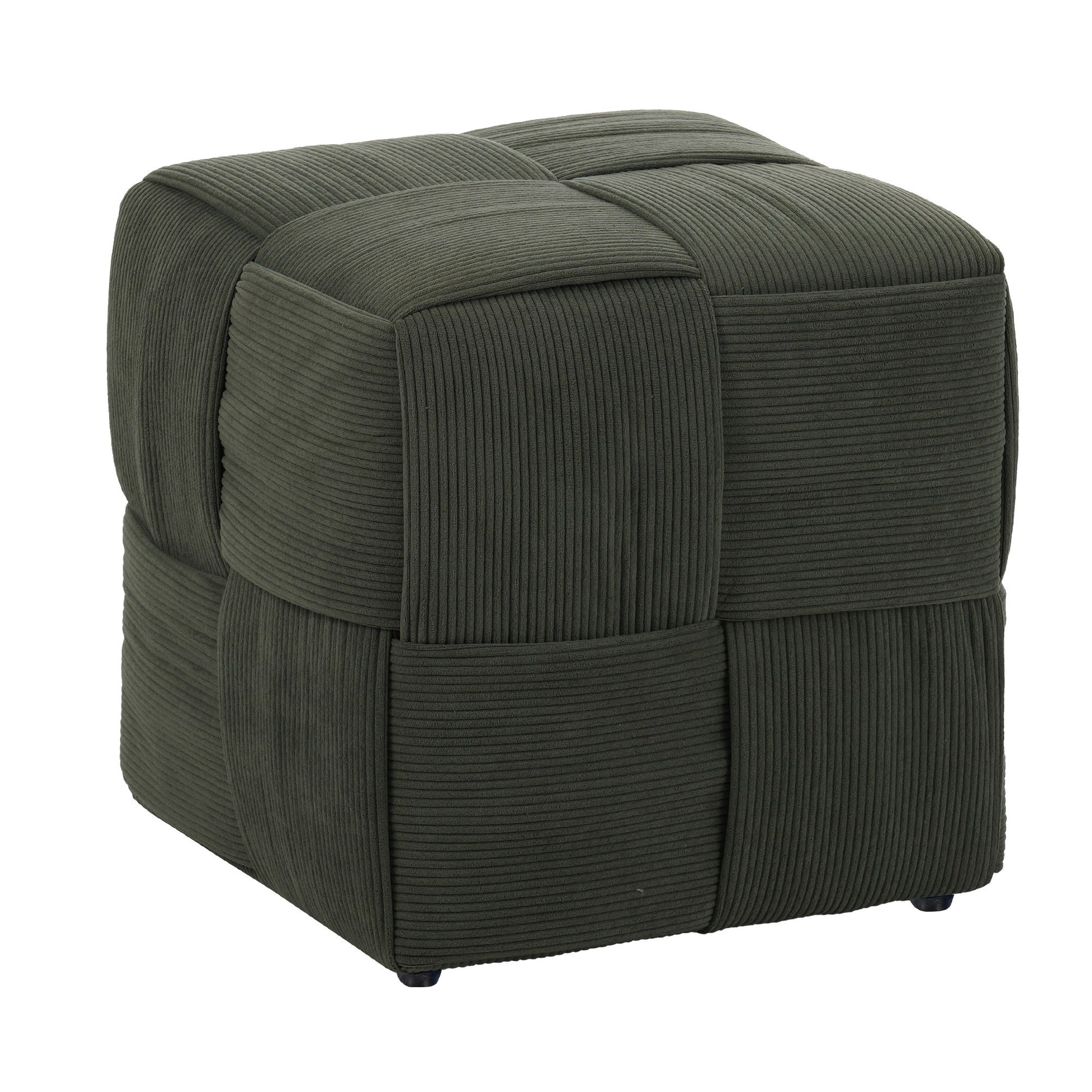 Square Ottoman Foot Rest With Woven Design Home Essentials