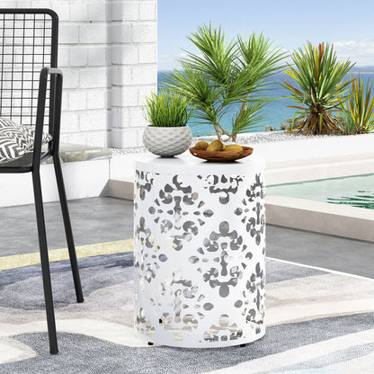Outdoor Metal Modern Design End Table Noble House