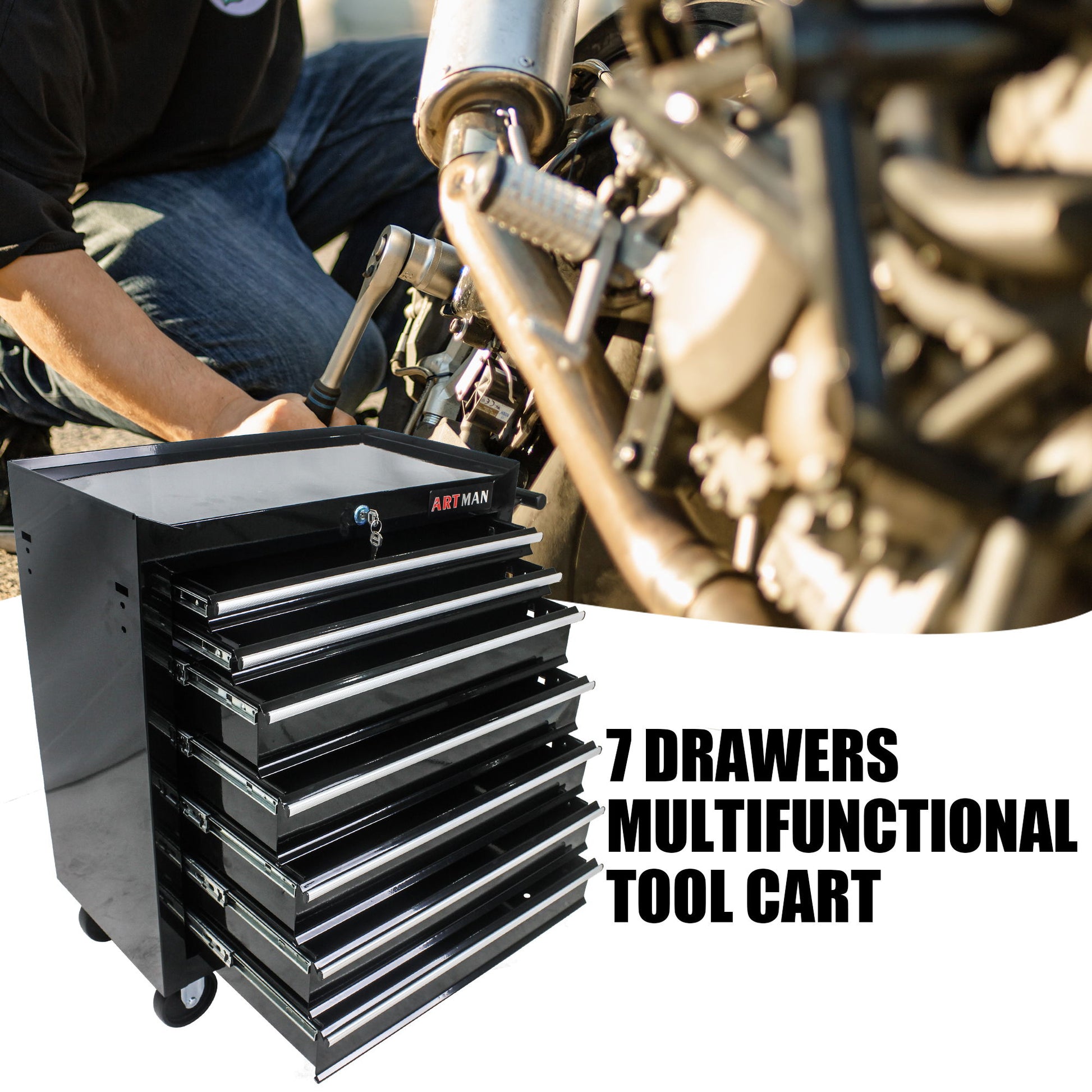 Multifunctional Tool Cart With Wheels And Drawers Daily Nest
