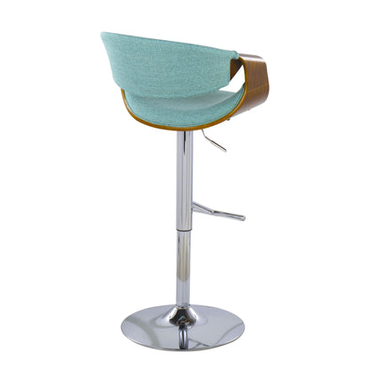 Curvo - Mid Century Modern Adjustable Barstool With Swivel With Straight T Footrest Lumi Source