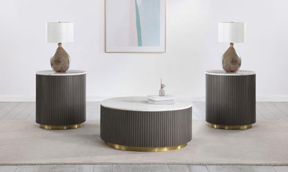 Jason - Round Marble Coffee Table Set Coaster Fine Furniture
