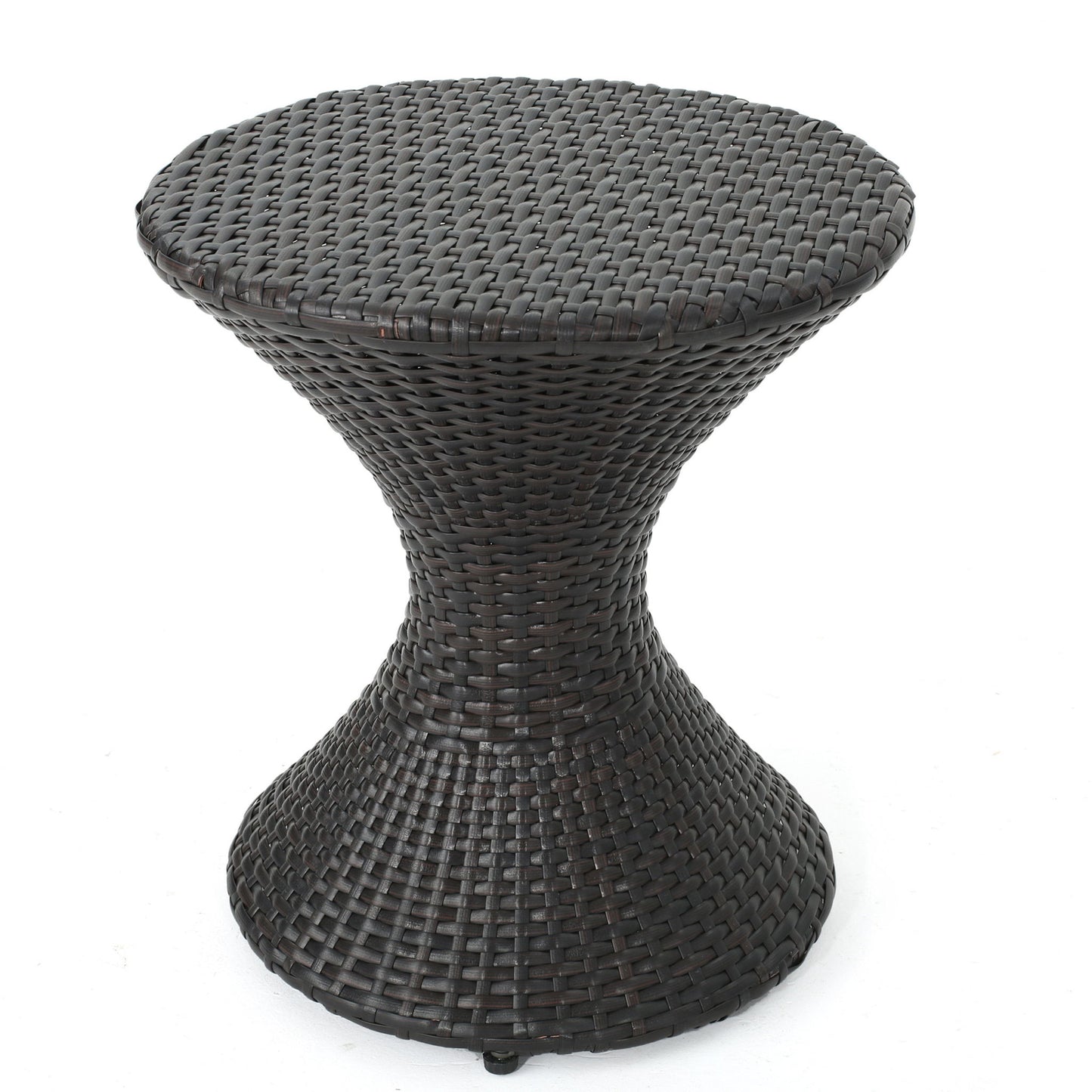 Highest Quality Wicker Hourglass Shaped Side Table - Brown Multi Noble House