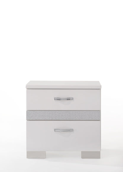 Naima II - High Gloss Nightstand - White