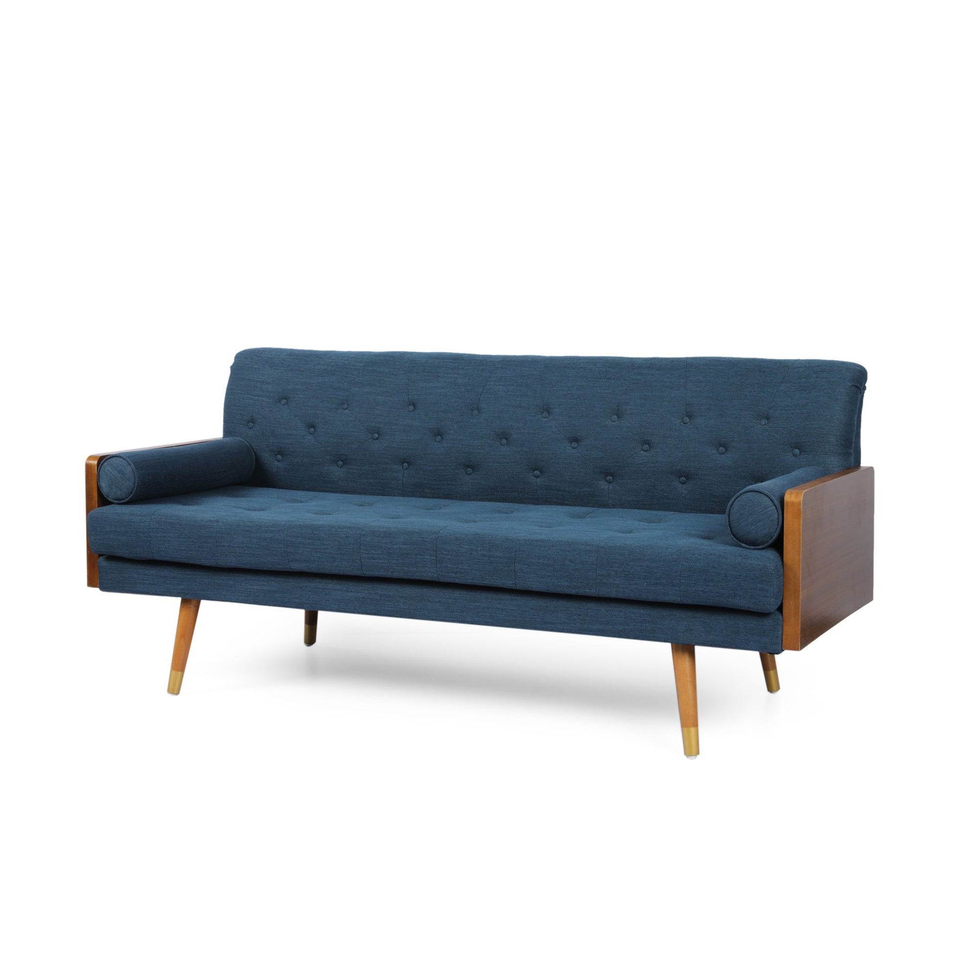 Aidan - Mid Century Modern Tufted Fabric Sofa Noble House