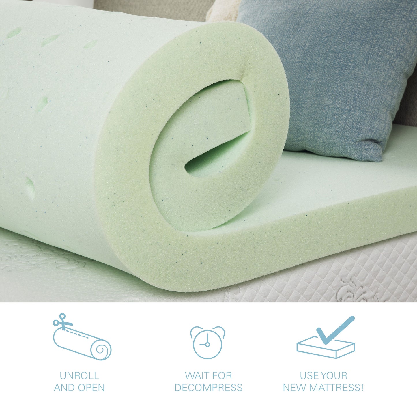 Cool Gel Memory Foam Mattress Topper