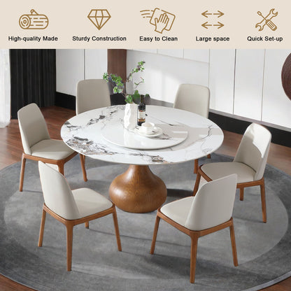 Round Modern Marble Dining Table With Chairs Home Essentials