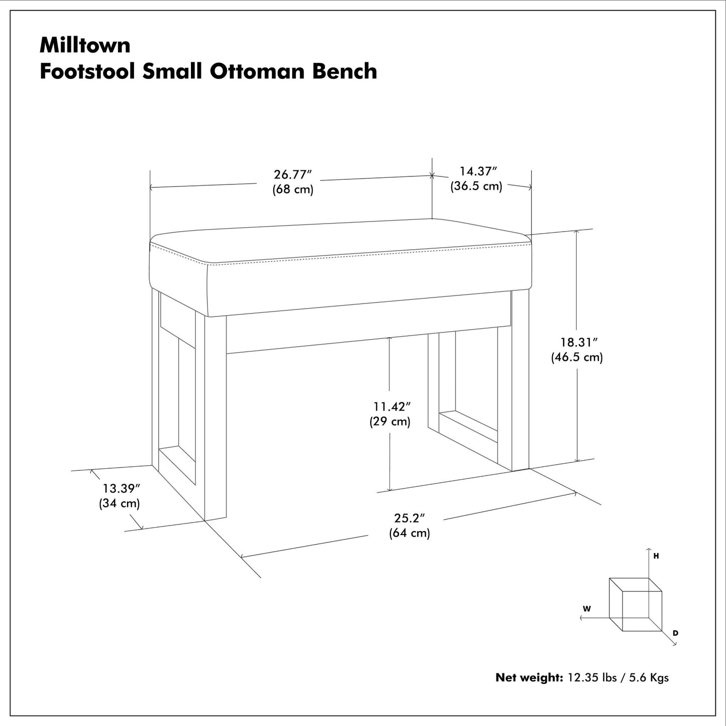 Milltown - Upholstered Ottoman Bench Simpli-Home